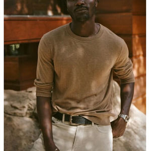 BUCK MASON California Cashmere Crew Sweater Camel Tan {G7}